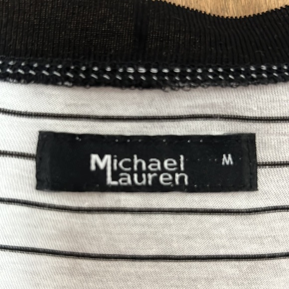 Michael Lauren Striped V-neck T-shirt - Picture 3 of 4